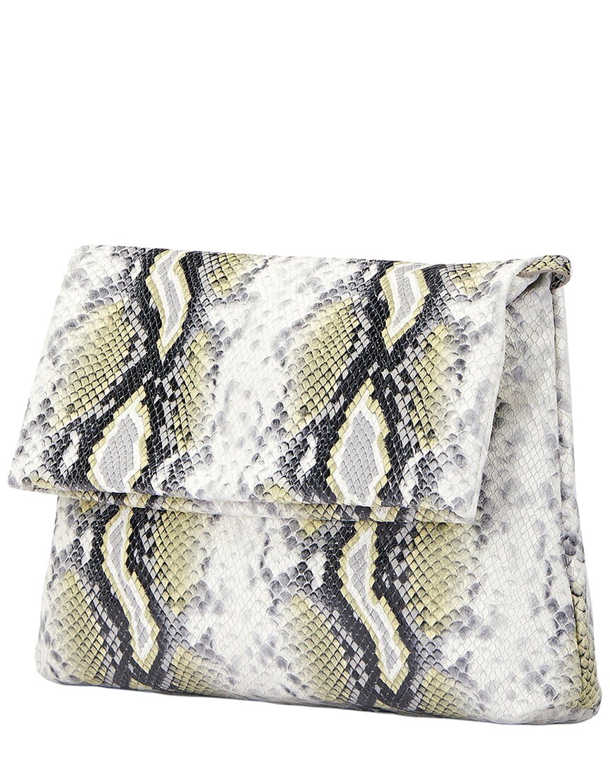 Agl Plain Snake-Print Calfskin Shoulder Bag
