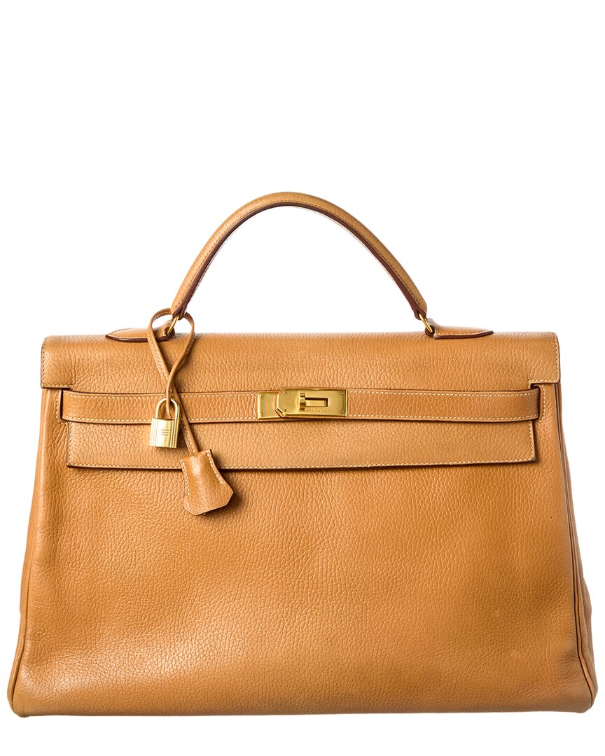Hermès Naturelle Ardennes Leather Ardennes Kelly Retourne 40 (  Pre-