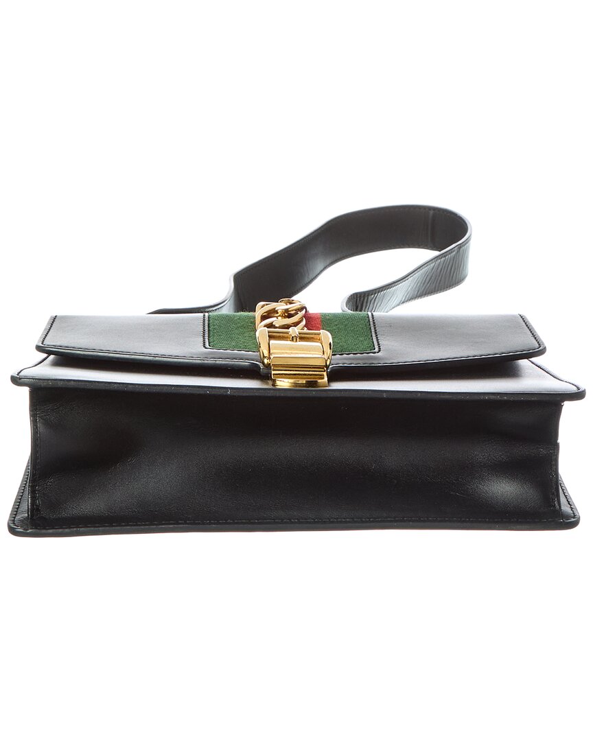 Gucci Black Calfskin Leather Small Sylvie Shoulder Bag (   )