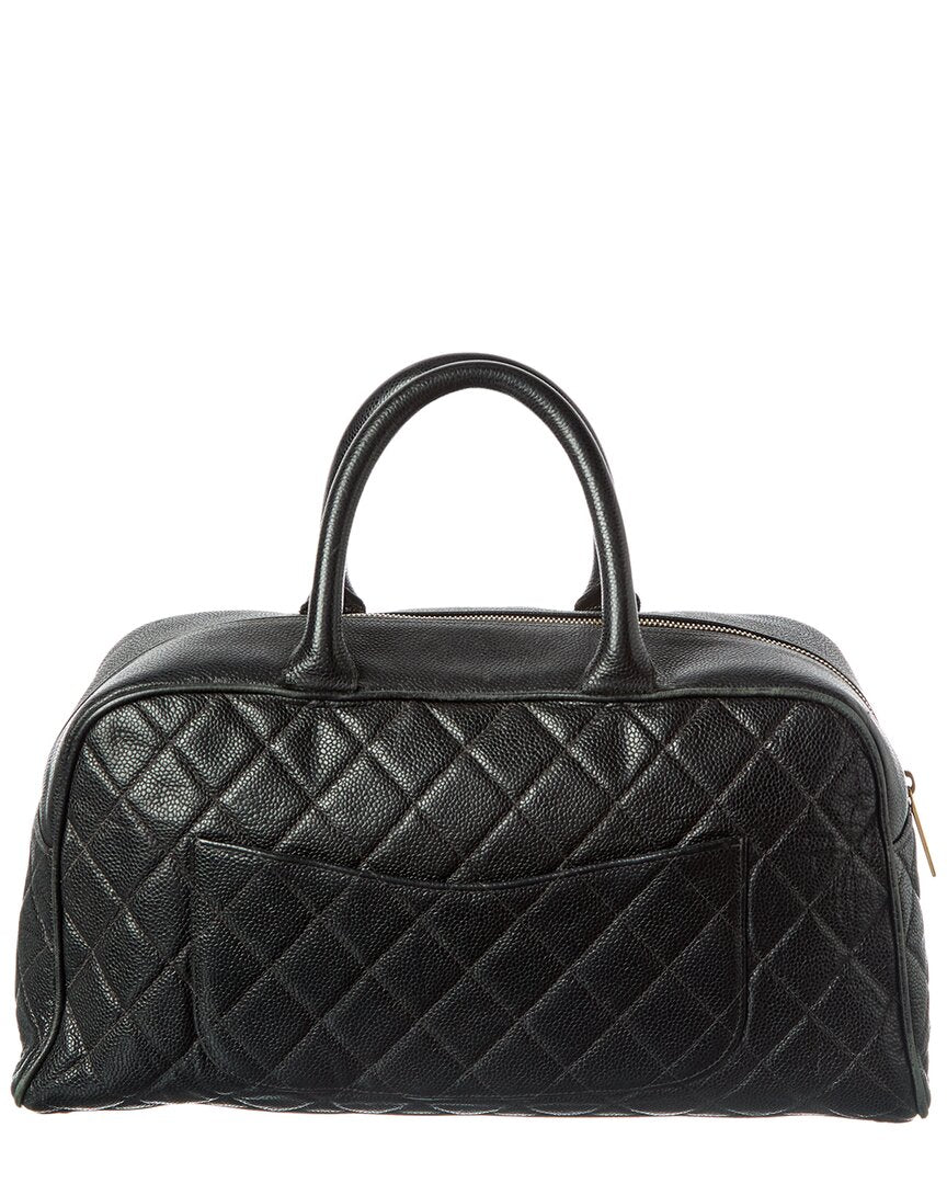 Chanel Black Caviar Leather Cambon Boston Bag Caviar (   )