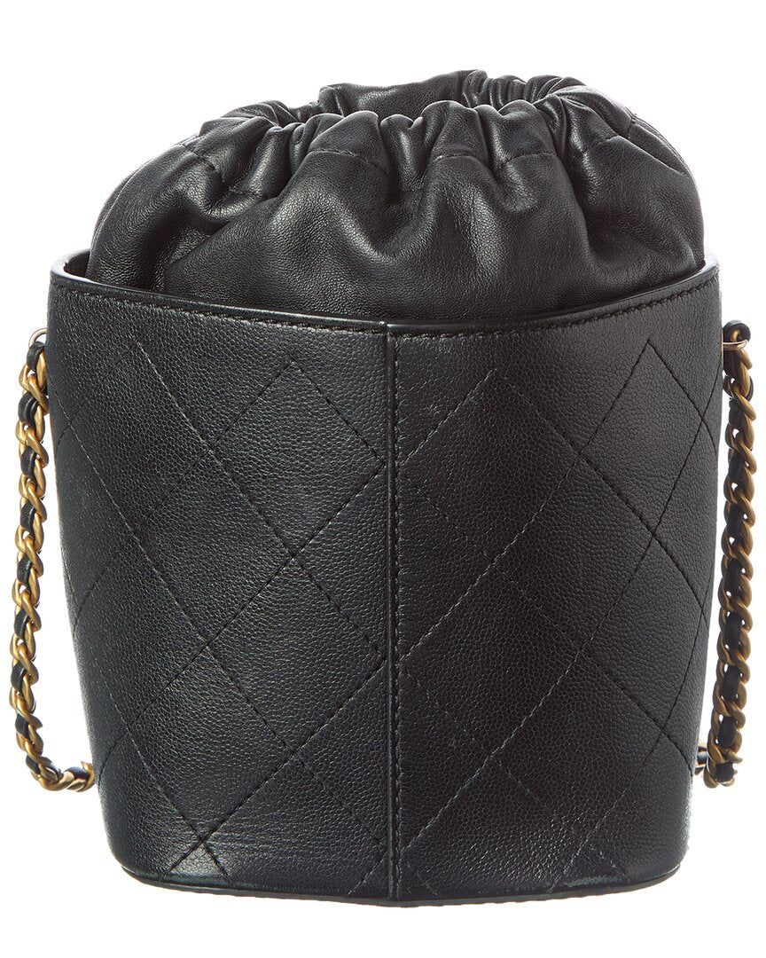 Chanel Black Caviar Lambskin Leather Caviar Bucket Drawstring Bag (