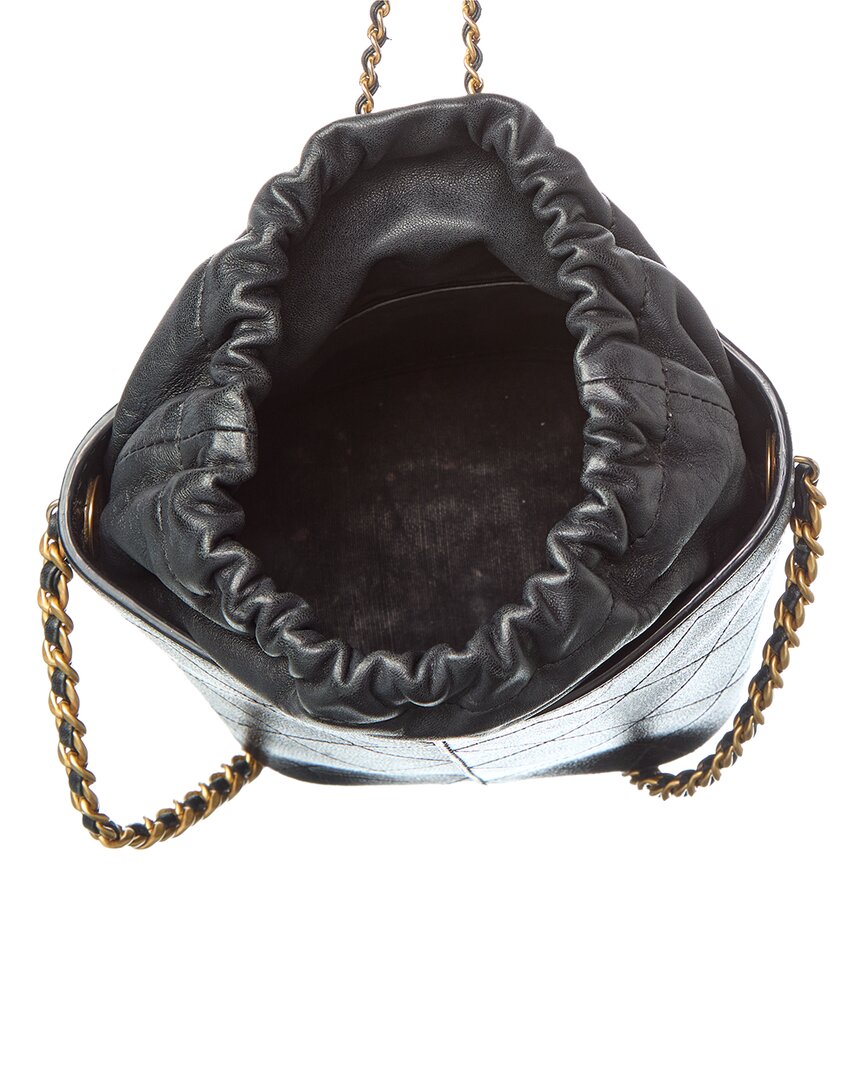Chanel Black Caviar Lambskin Leather Caviar Bucket Drawstring Bag (