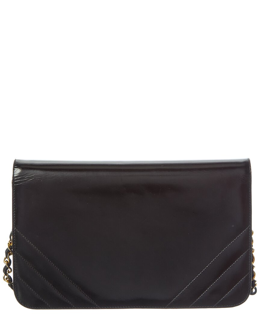Chanel Black Lambskin Chevron Leather Quilted Small Single Flap (
