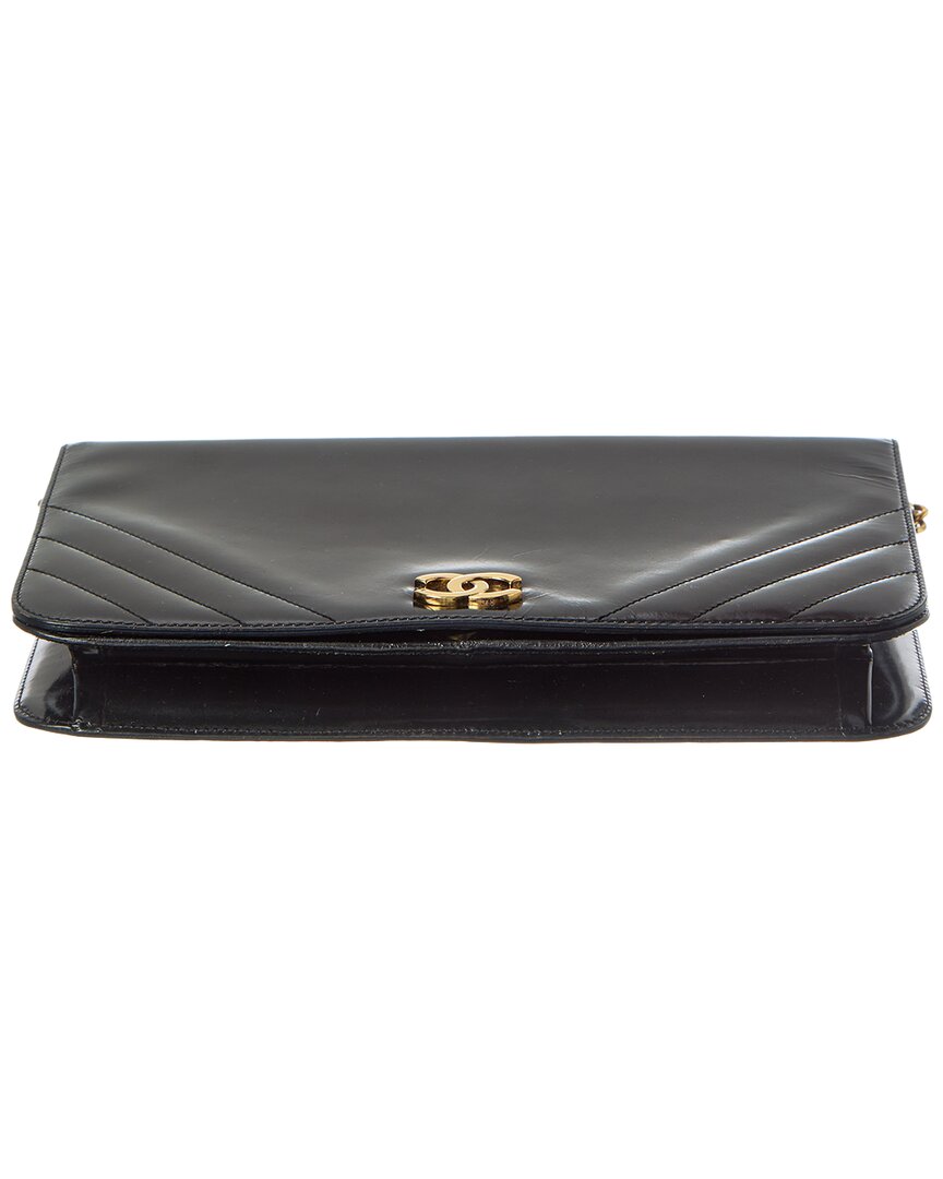Chanel Black Lambskin Chevron Leather Quilted Small Single Flap (