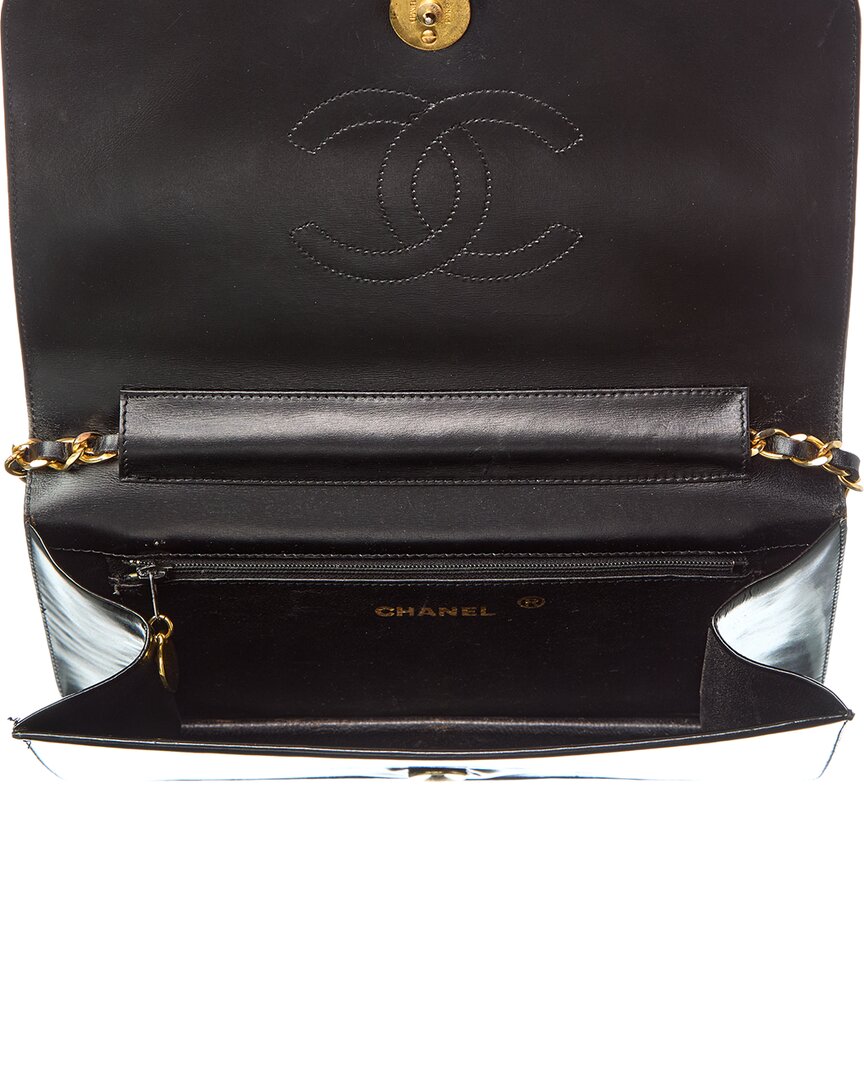 Chanel Black Lambskin Chevron Leather Quilted Small Single Flap (