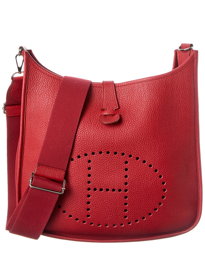 Hermès Rouge Garance Taurillon Clemence Leather Amazone Evelyne Iii Gm