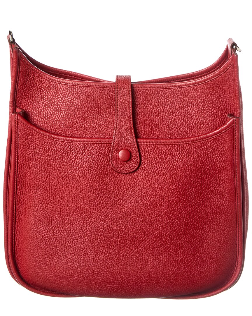 Hermès Rouge Garance Taurillon Clemence Leather Amazone Evelyne Iii Gm