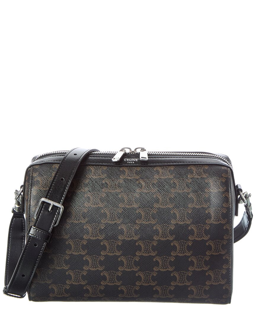 Celine Logo Leather Shoulder Bag