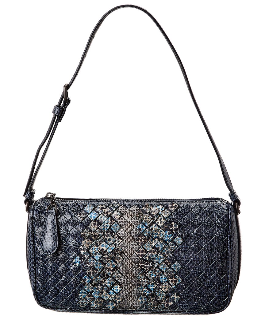 Bottega Veneta Intrecciato Snakeskin Shoulder Bag (Authentic  )