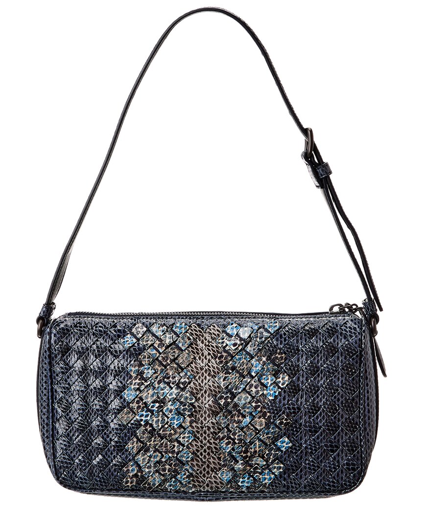 Bottega Veneta Intrecciato Snakeskin Shoulder Bag (Authentic  )