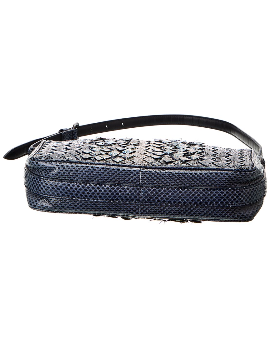 Bottega Veneta Intrecciato Snakeskin Shoulder Bag (Authentic  )
