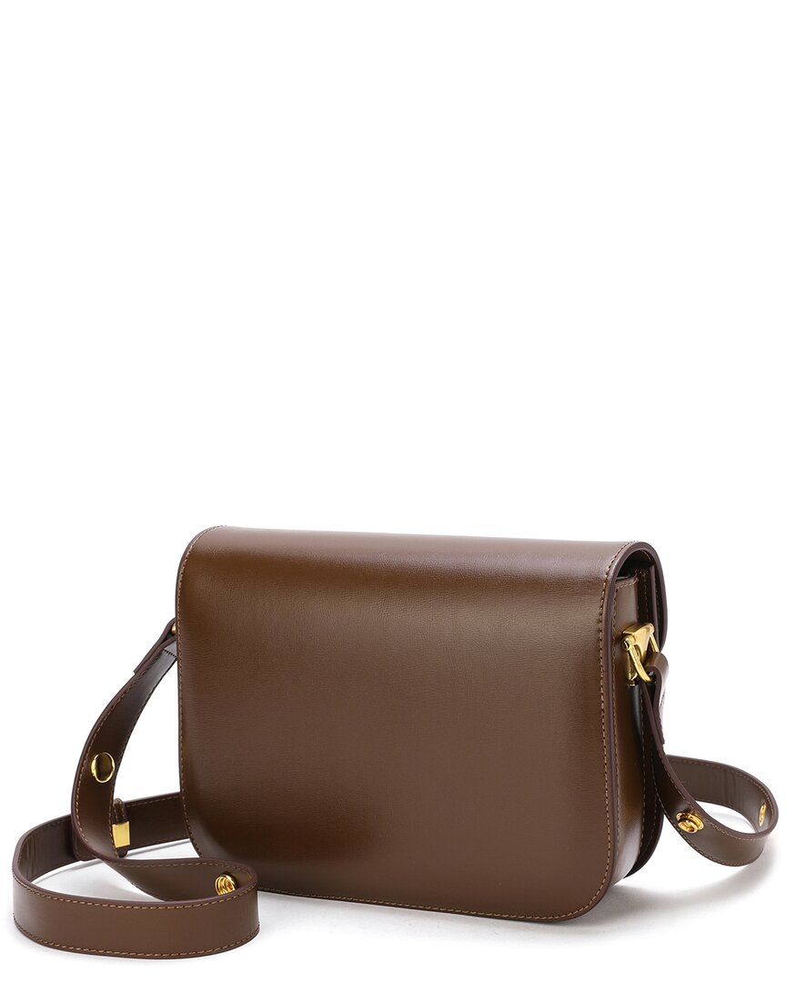 Tiffany & Fred Paris Smooth Leather Fold-Over Messenger Bag