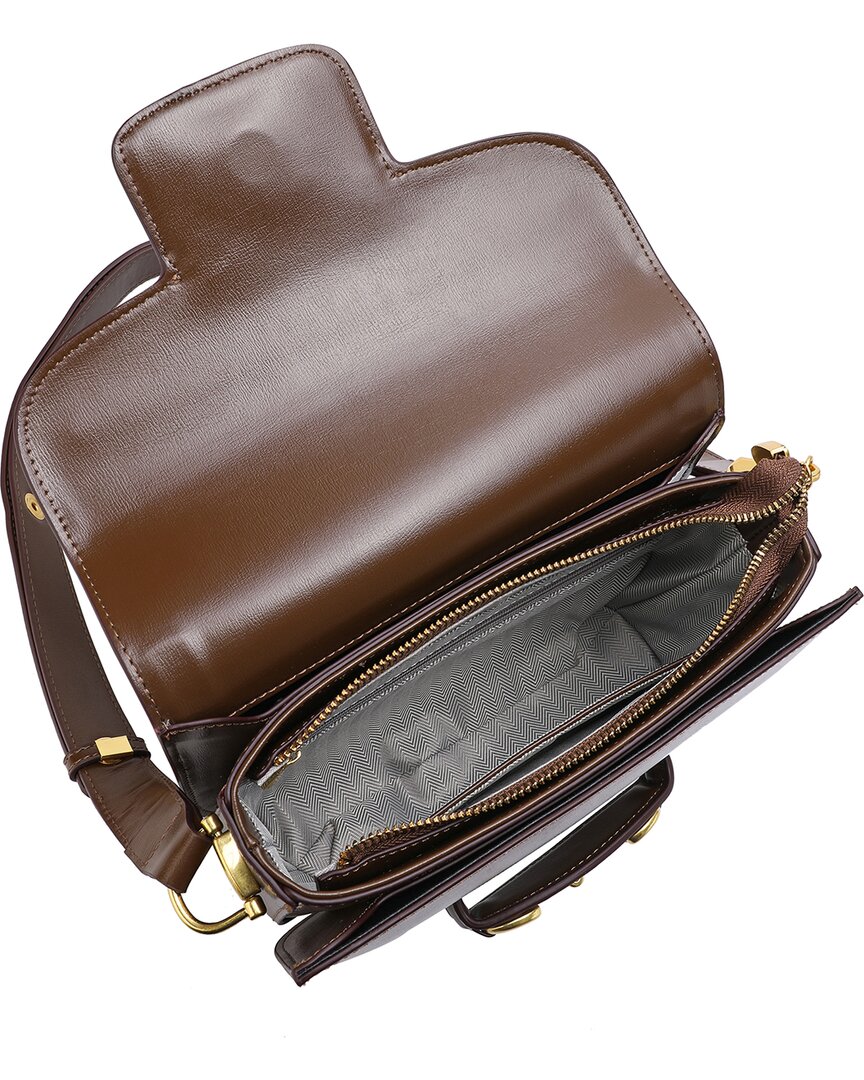 Tiffany & Fred Paris Smooth Leather Fold-Over Messenger Bag