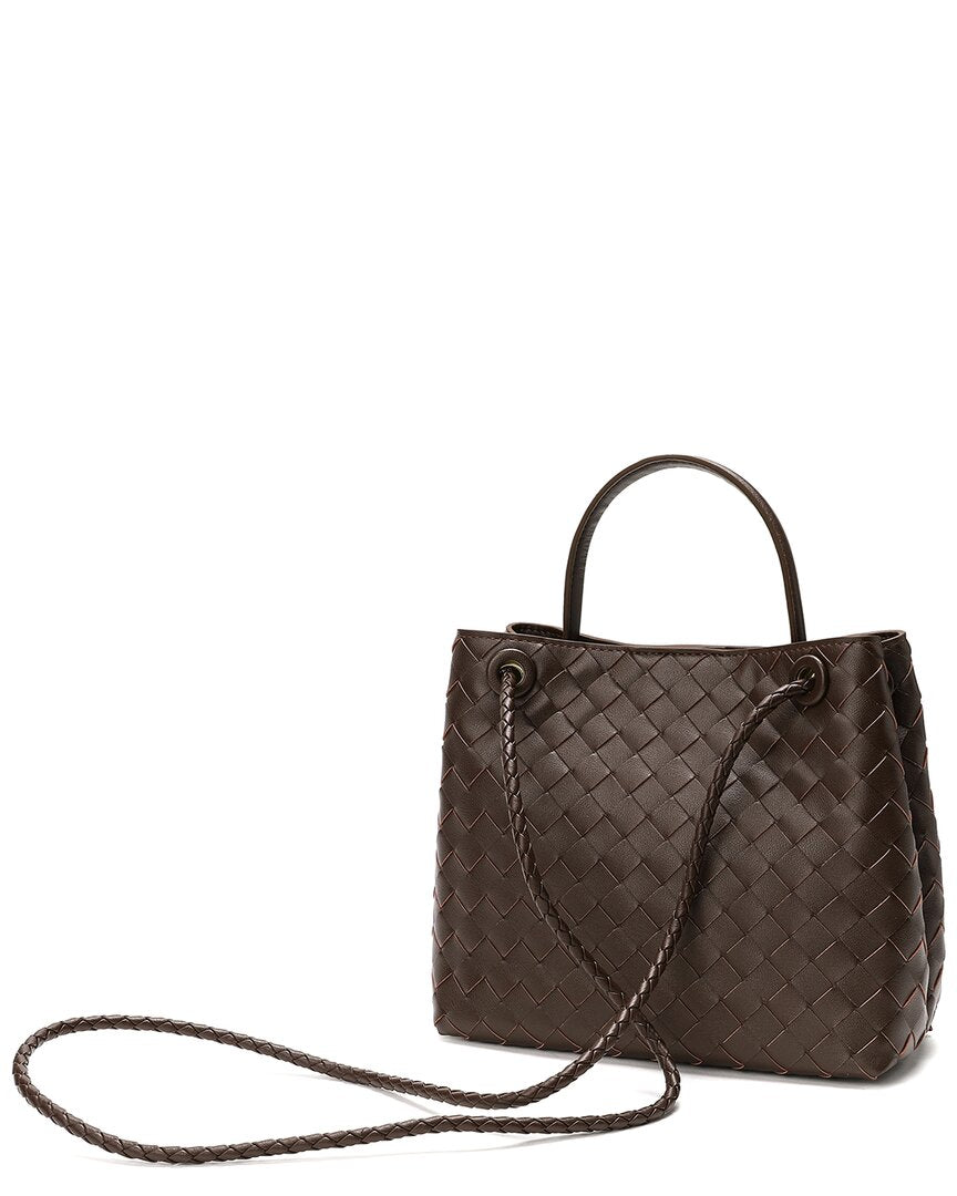 Tiffany & Fred Paris Woven Leather Top Handle Shoulder Bag