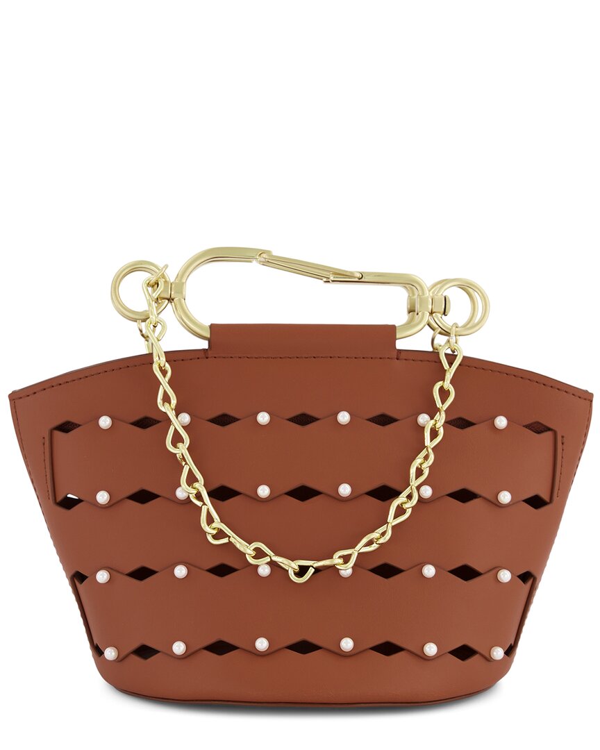 Zac Posen Belay Mini Zipped Leather Bucket Bag Brown Multi ONE SIZE