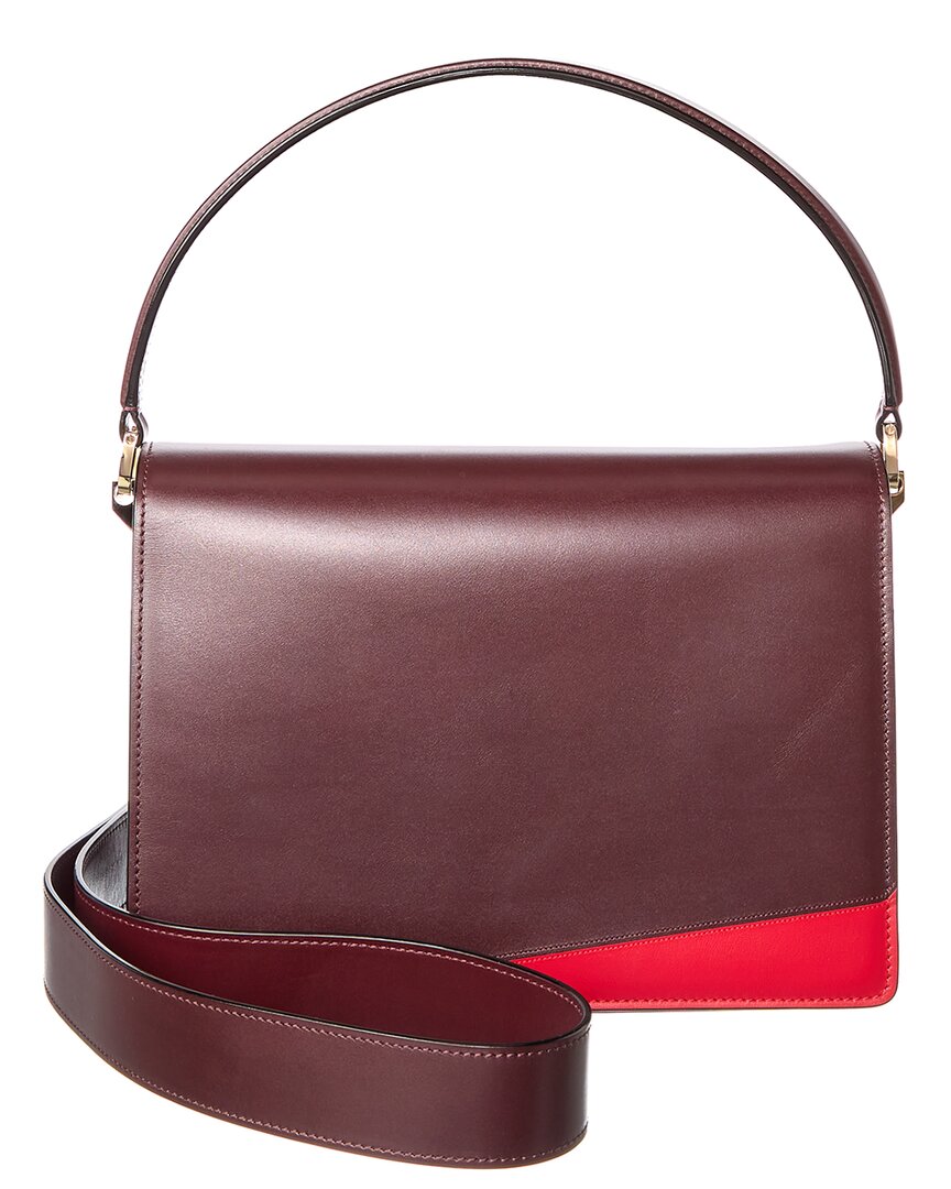 Valextra Swing Leather Shoulder Bag Red ONE SIZE
