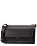 Marni Trunk E/W Leather Shoulder Bag Black ONE SIZE