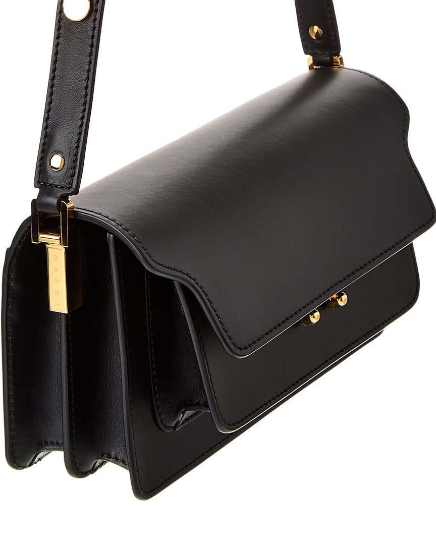 Marni Trunk E/W Leather Shoulder Bag