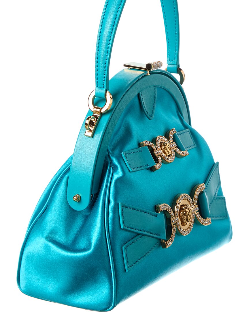 Versace Medusa 95 Satin & Leather Shoulder Bag