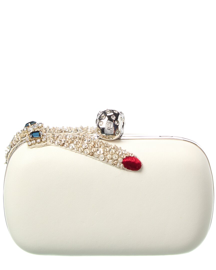 Alexander Mcqueen Embellished Hand Leather Skull Clutch (Authentic  )