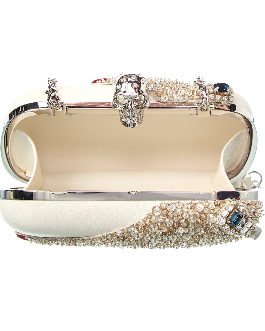 Alexander Mcqueen Embellished Hand Leather Skull Clutch (Authentic  )