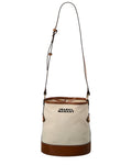 Isabel Marant Canvas & Leather Shoulder Bag Beige ONE SIZE