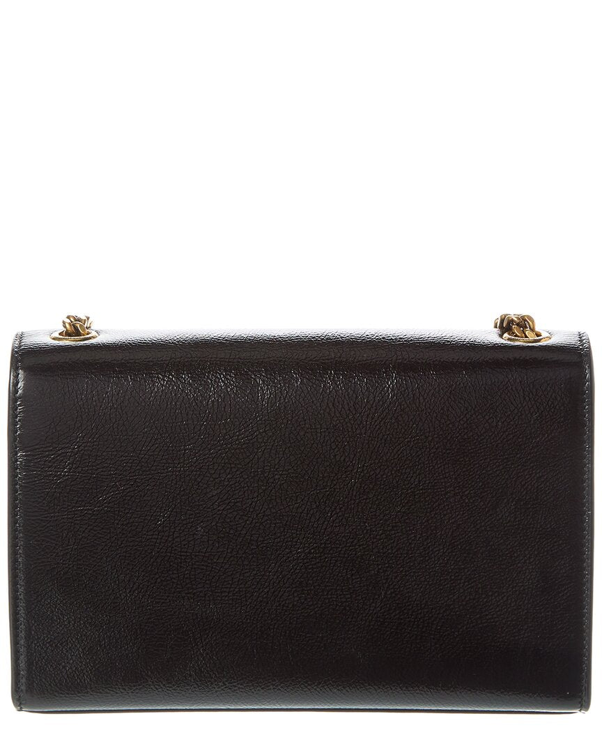Saint Laurent Kate Small Shiny Grained Leather Shoulder Bag