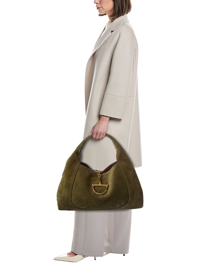 Gucci Softbit Maxi Suede Shoulder Bag