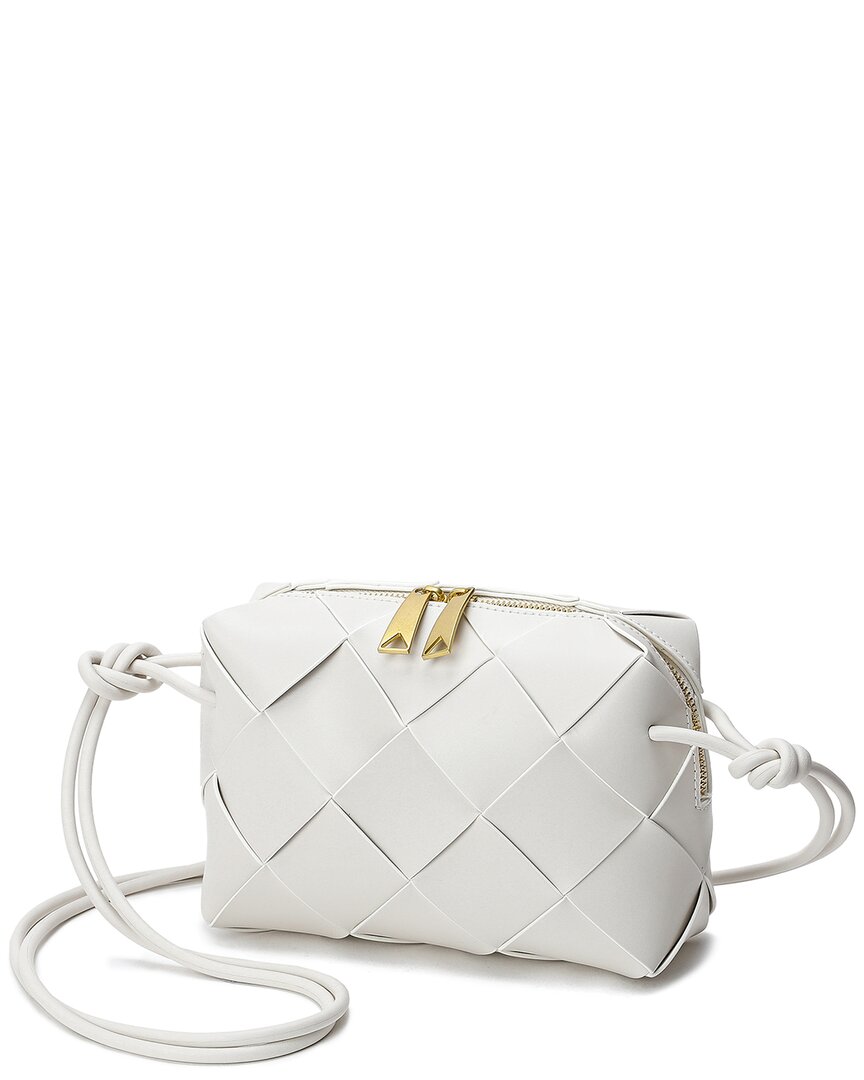 Tiffany & Fred Paris Woven Leather Top Handle Crossbody