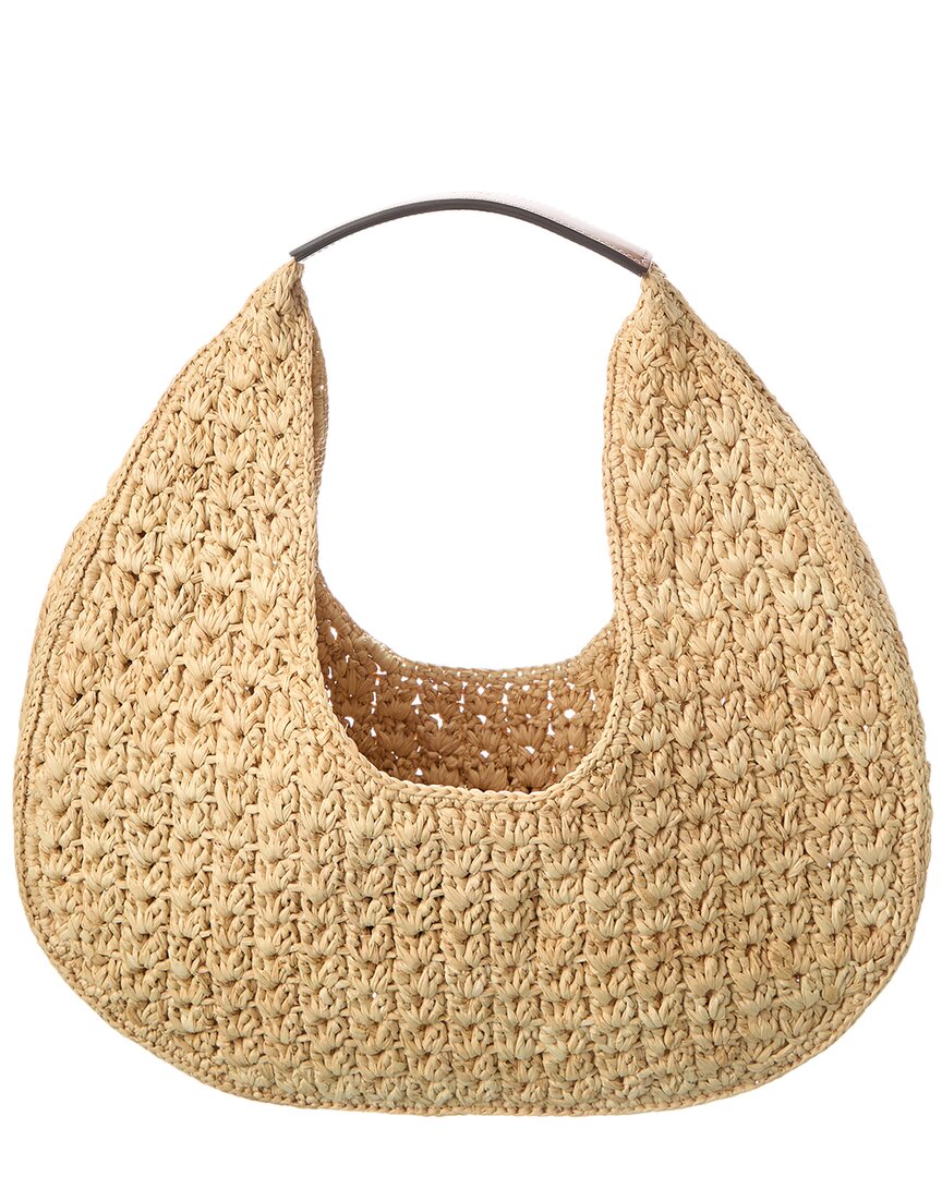 Celine Classic Panier Raffia & Leather Hobo Bag