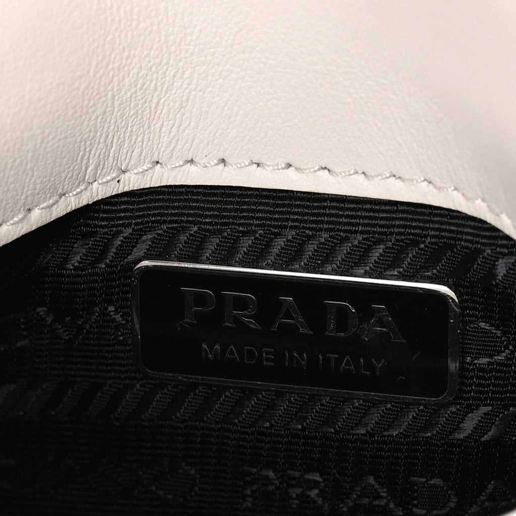Spazzolato Mini Cleo Flap Adjustable Strap Shoulder Bag White