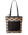 Max Mara All-Over Logo Print Leather-Trim Tote Beige ONE SIZE