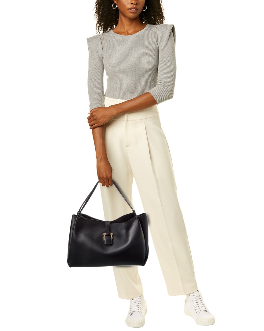 Ferragamo Medium Flap Leather Tote