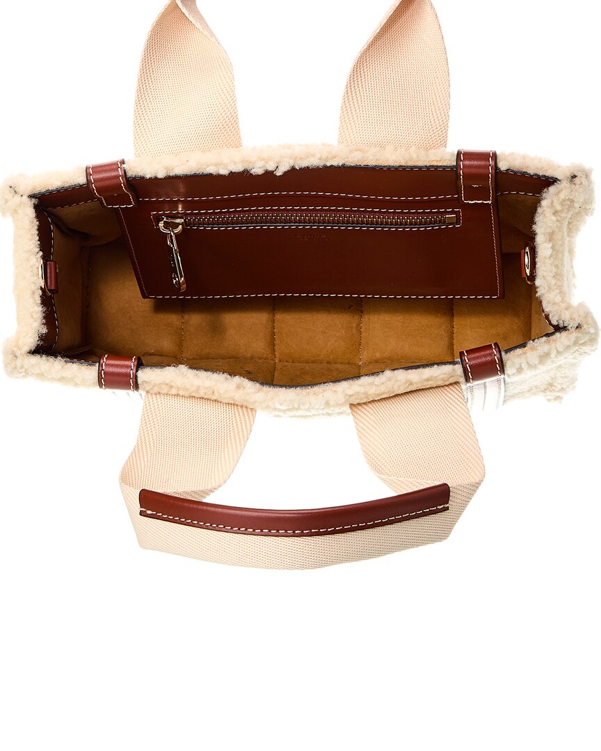 Chloé Woody Small Shearling & Leather Tote (   )