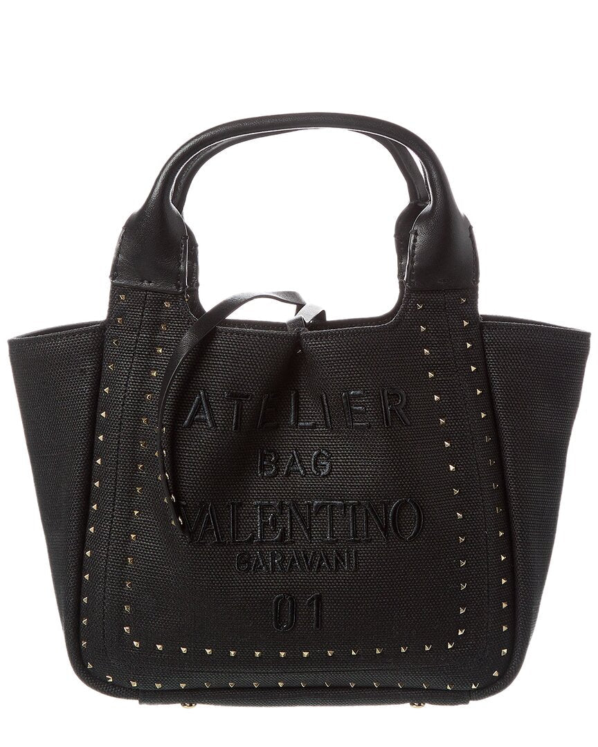 Valentino Atelier Canvas & Leather Tote (   ) Black ONE SIZE