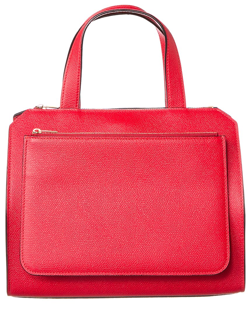 Valextra Passepartout Medium Leather Tote Red ONE SIZE