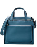 Valextra Passepartout Medium Leather Tote Blue ONE SIZE