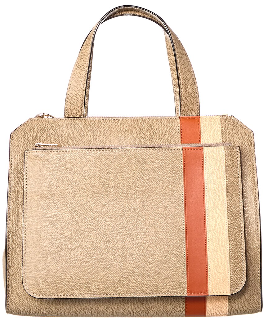 Valextra Passepartout Medium Leather Tote Brown Multi ONE SIZE
