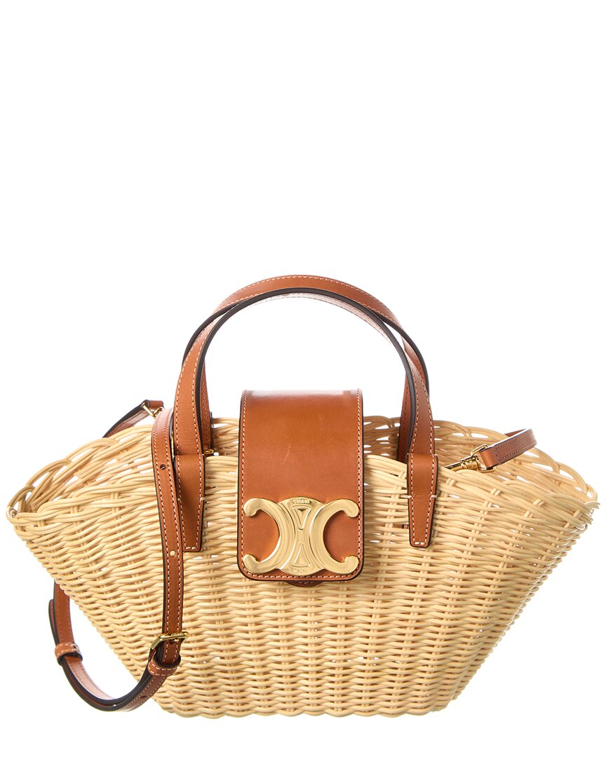 Celine Teen Couffin Wicker & Leather Tote