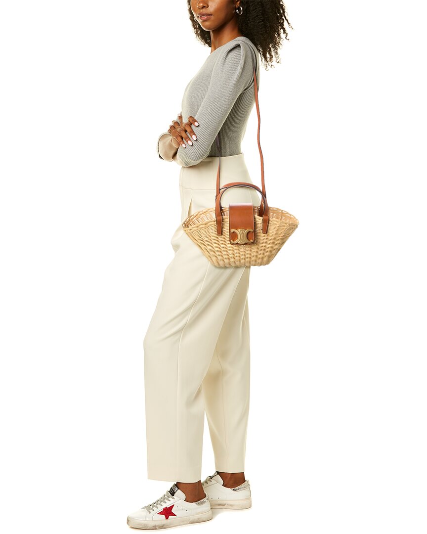 Celine Teen Couffin Wicker & Leather Tote