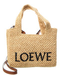 Loewe Font Mini Raffia Tote