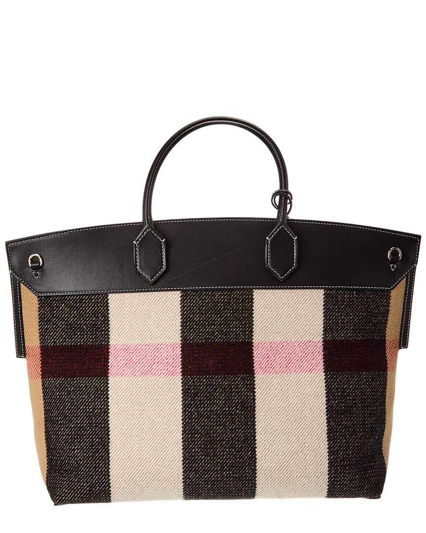 Burberry Society Vintage Check Tote (Authentic  )