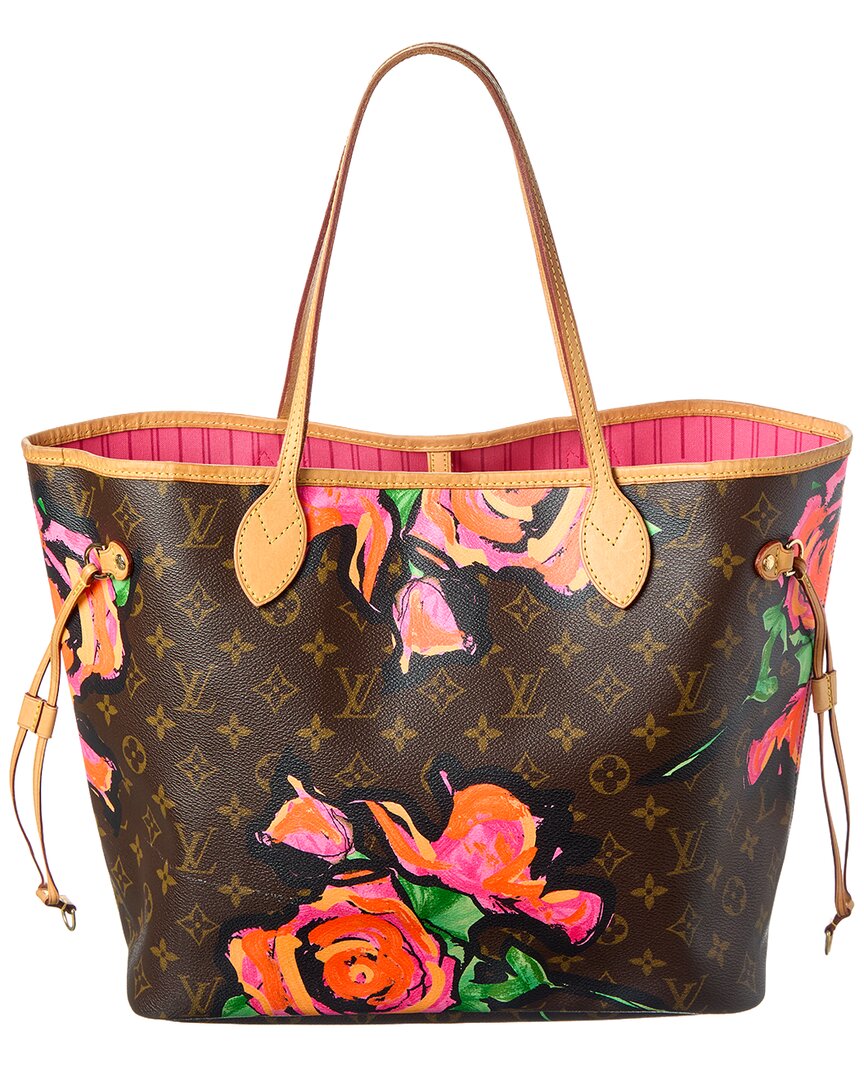 Louis Vuitton Brown Monogram Roses Coated Canvas Neverfull (Authentic Pre-