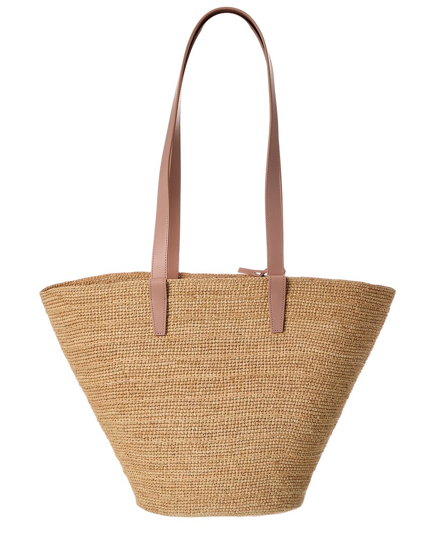 Celine Classic Panier Raffia & Leather Tote