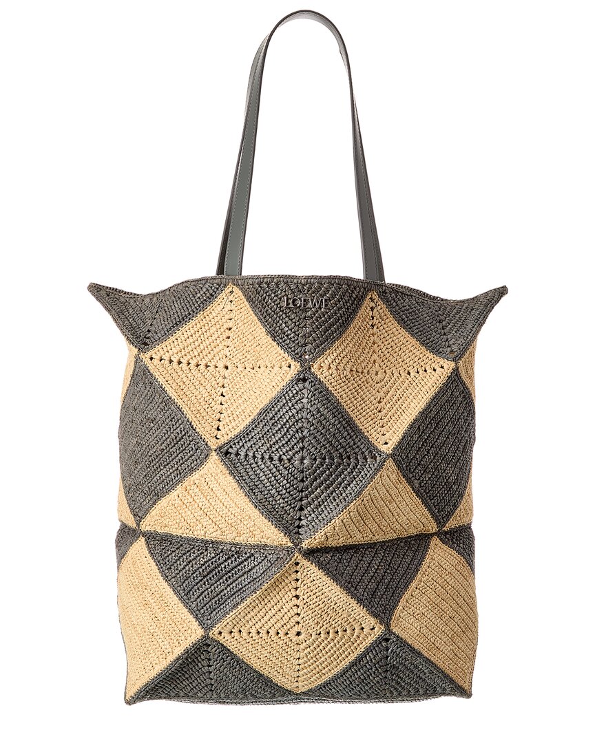 Loewe Puzzle Fold Xl Raffia Tote