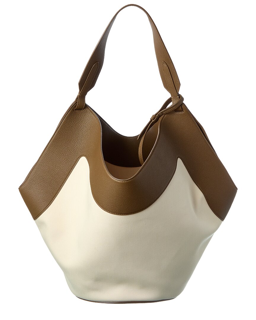 Khaite Lotus Medium Canvas & Leather Tote