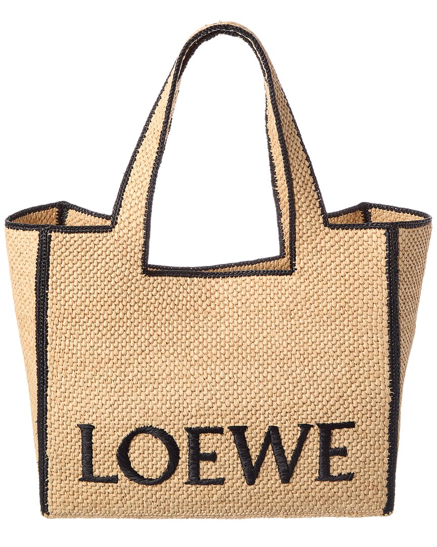 Loewe Font Large Raffia Tote
