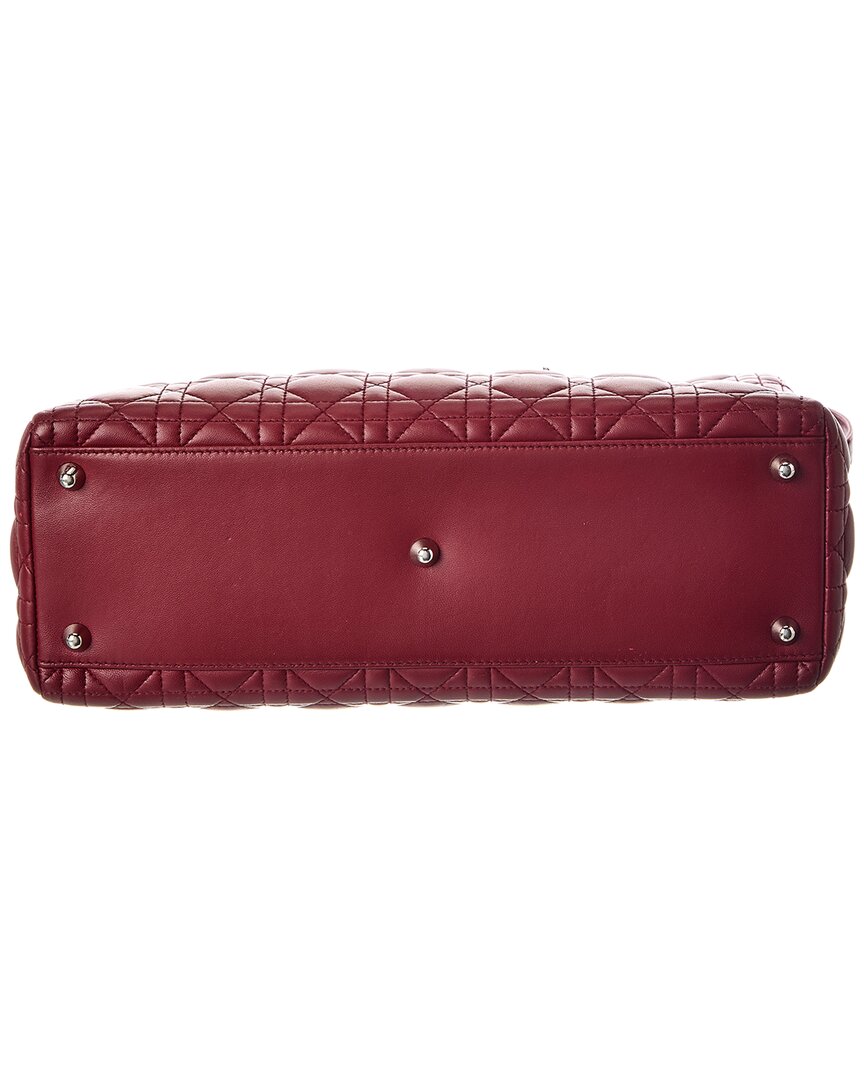 Dior Red Cannage Leather Large Lady Dior (Authentic  )