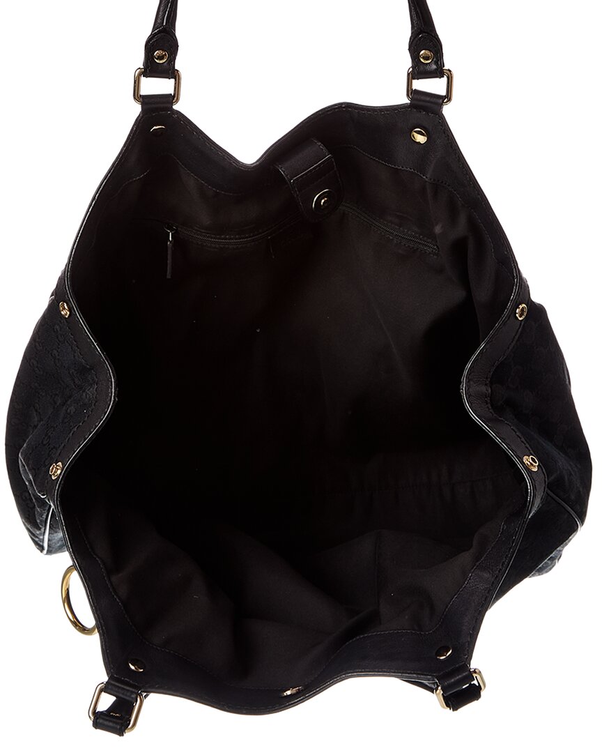 Gucci Black Gg Canvas Large Sukey Tote (Authentic  )
