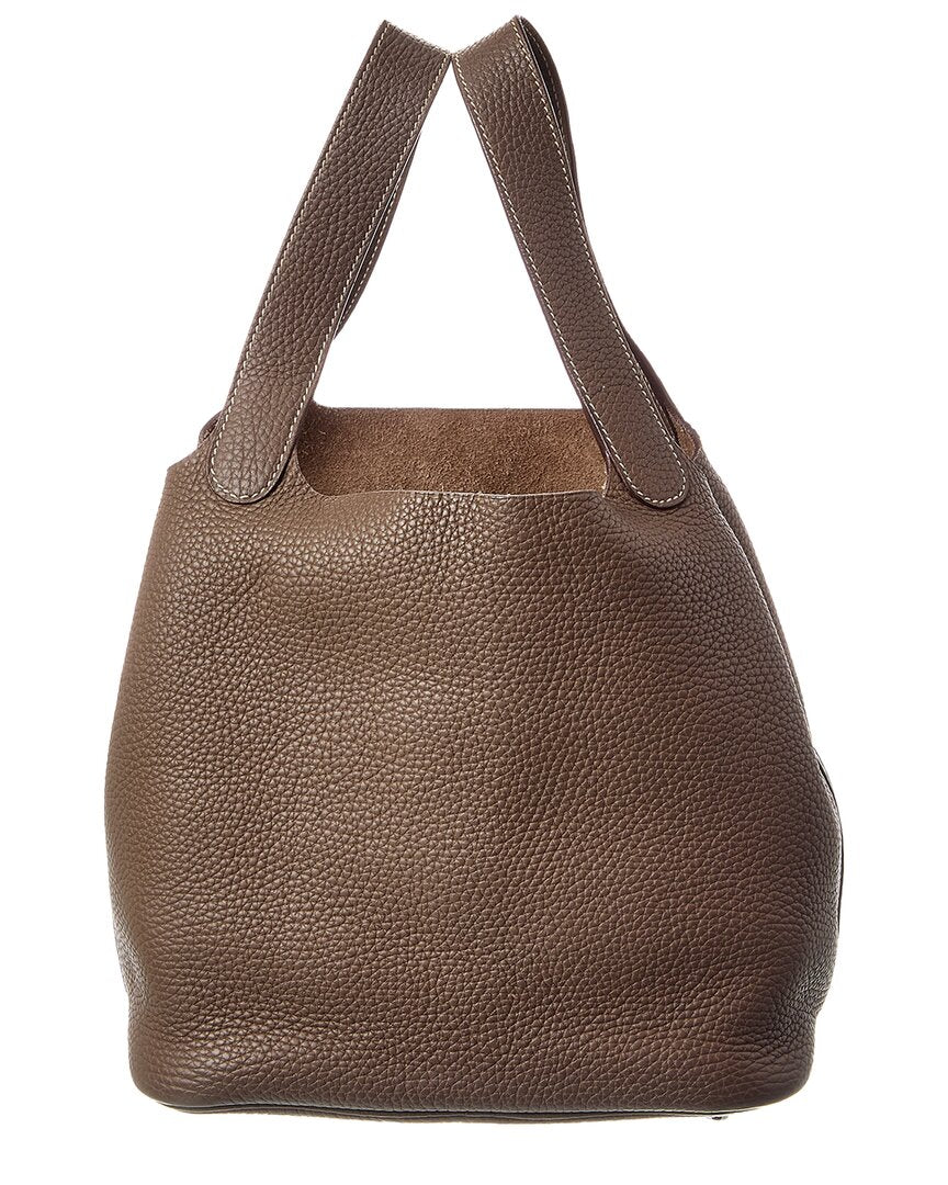 Hermès Etoupe Clemence Picotin 22 (Authentic  )
